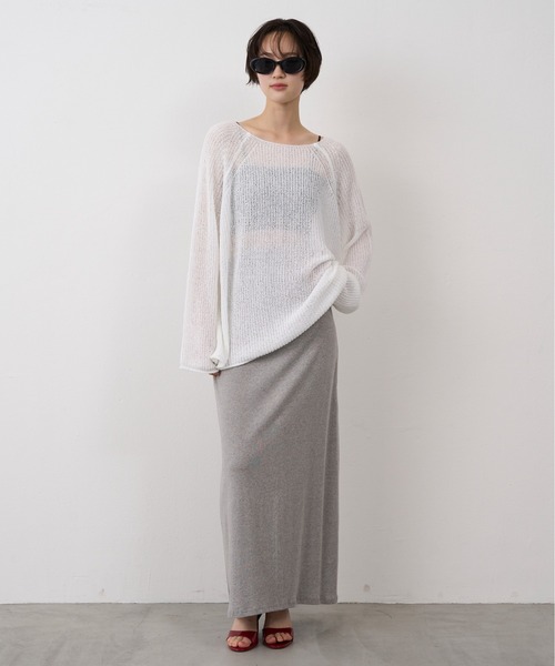 NUJOH(ヌゾ)の「Sheer Loose Knit Pullover / シアールーズニットプルオーバー(ニット/セーター・レディース・ベージュ/ホワイト/ライトブルー/ブラウン/ブラック/オリーブ・FREE)」の15枚目の写真