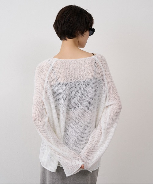 NUJOH(ヌゾ)の「Sheer Loose Knit Pullover / シアールーズニットプルオーバー(ニット/セーター・レディース・ベージュ/ホワイト/ライトブルー/ブラウン/ブラック/オリーブ・FREE)」の12枚目の写真