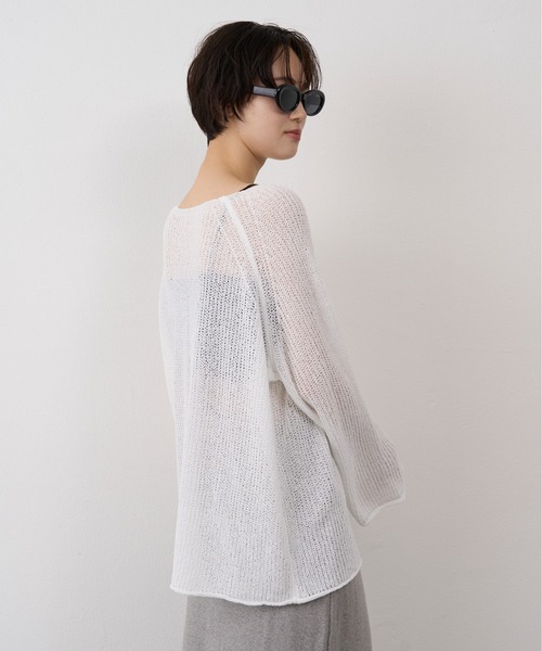 NUJOH(ヌゾ)の「Sheer Loose Knit Pullover / シアールーズニットプルオーバー(ニット/セーター・レディース・ベージュ/ホワイト/ライトブルー/ブラウン/ブラック/オリーブ・FREE)」の11枚目の写真