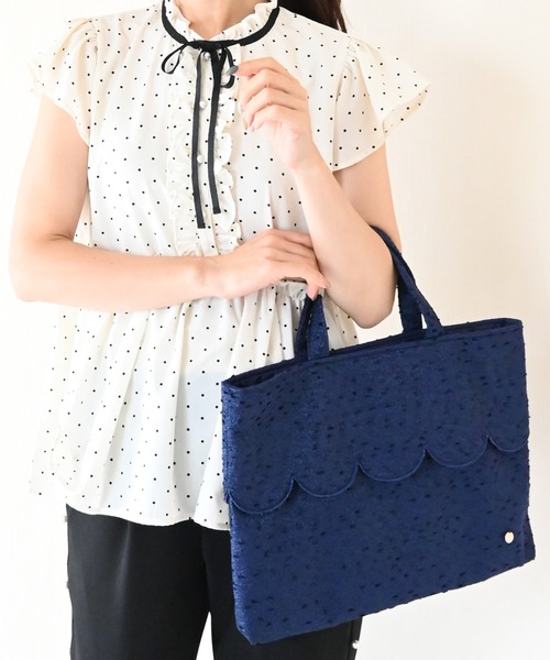 Neige（ネージュ）の「スカラップツイードトート（トートバッグ・レディース・ネイビー/ブルー/ピンク・ONE SIZE）」の18枚目の写真