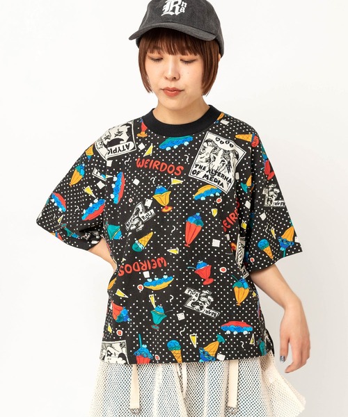 RNA（アールエヌエー）の「M2741 JUNKサンデープリントルーズT（Tシャツ/カットソー・レディース・キナリ/ブラック・MEDIUM）」の7枚目の写真