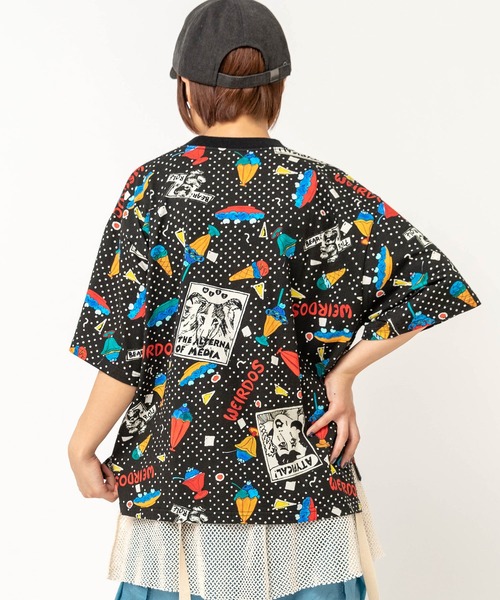 RNA（アールエヌエー）の「M2741 JUNKサンデープリントルーズT（Tシャツ/カットソー・レディース・キナリ/ブラック・MEDIUM）」の9枚目の写真