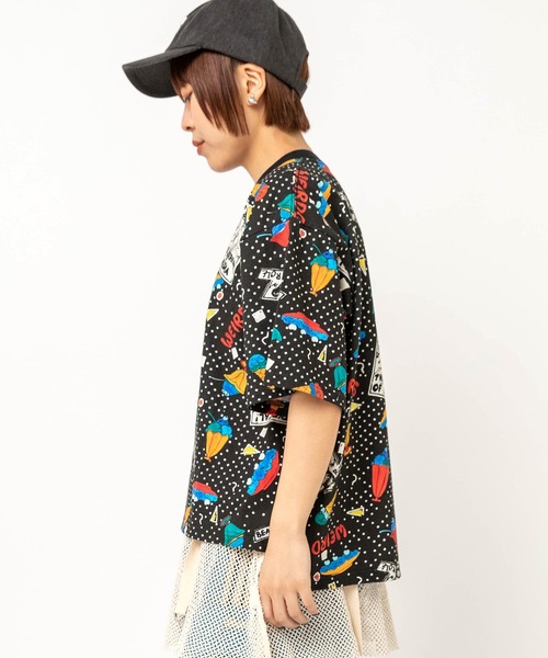 RNA（アールエヌエー）の「M2741 JUNKサンデープリントルーズT（Tシャツ/カットソー・レディース・キナリ/ブラック・MEDIUM）」の8枚目の写真
