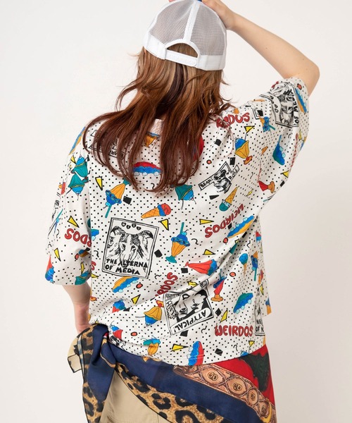 RNA（アールエヌエー）の「M2741 JUNKサンデープリントルーズT（Tシャツ/カットソー・レディース・キナリ/ブラック・MEDIUM）」の6枚目の写真