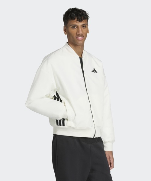 adidas（アディダス）の「スタジアム ボンバー / アディダス adidas（ブルゾン・メンズ・ホワイト・MEDIUM/X-LARGE/XX-LARGE/3XL/LARGE）」の3枚目の写真