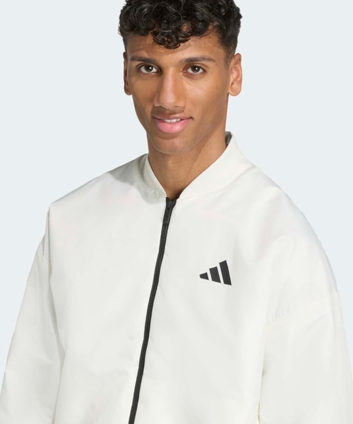 adidas（アディダス）の「スタジアム ボンバー / アディダス adidas（ブルゾン・メンズ・ホワイト・MEDIUM/X-LARGE/XX-LARGE/3XL/LARGE）」の5枚目の写真