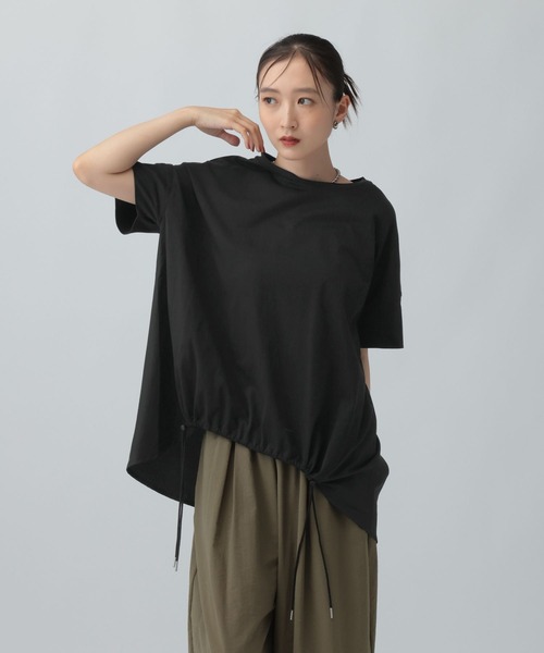 LEPSIM（レプシィム）の「異素材ドロストチュニックSS　1054480（Tシャツ/カットソー・レディース・ブラック/グレー・FREE）」の20枚目の写真