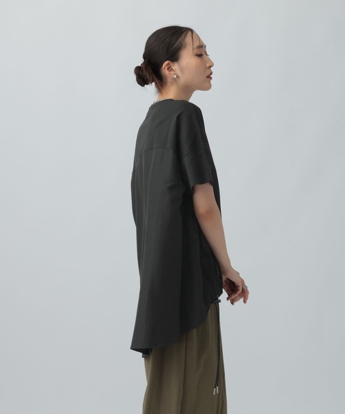 LEPSIM（レプシィム）の「異素材ドロストチュニックSS　1054480（Tシャツ/カットソー・レディース・ブラック/グレー・FREE）」の21枚目の写真