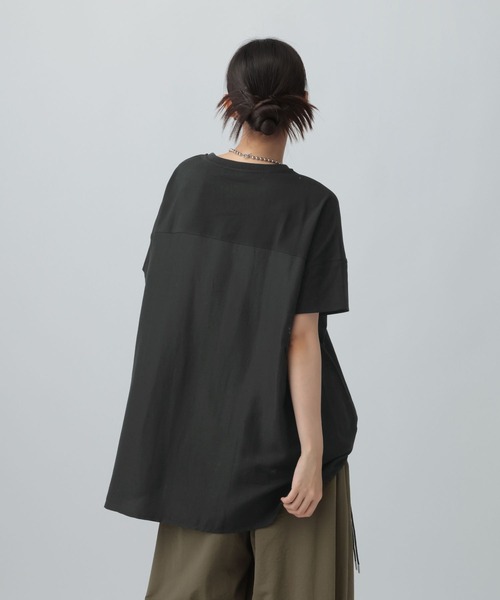 LEPSIM（レプシィム）の「異素材ドロストチュニックSS　1054480（Tシャツ/カットソー・レディース・ブラック/グレー・FREE）」の22枚目の写真