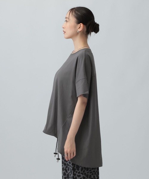 LEPSIM（レプシィム）の「異素材ドロストチュニックSS　1054480（Tシャツ/カットソー・レディース・ブラック/グレー・FREE）」の11枚目の写真