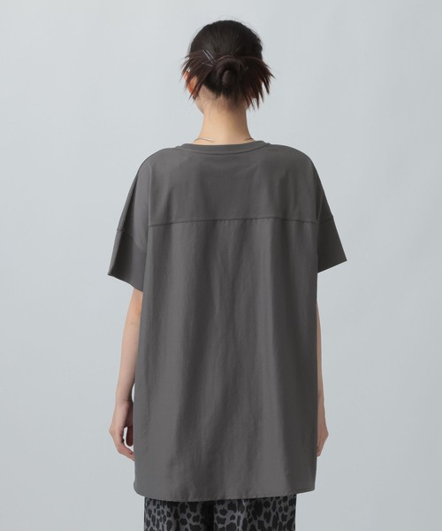 LEPSIM（レプシィム）の「異素材ドロストチュニックSS　1054480（Tシャツ/カットソー・レディース・ブラック/グレー・FREE）」の12枚目の写真