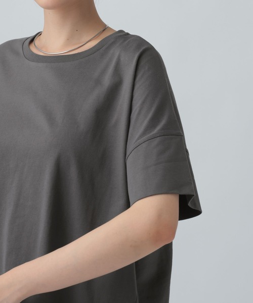 LEPSIM（レプシィム）の「異素材ドロストチュニックSS　1054480（Tシャツ/カットソー・レディース・ブラック/グレー・FREE）」の14枚目の写真