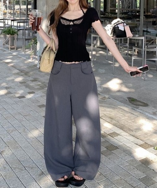 ViViDAY(ビビデー)の「レースinレイヤード風tシャツ(Tシャツ/カットソー・レディース・ブラック・M)」の8枚目の写真