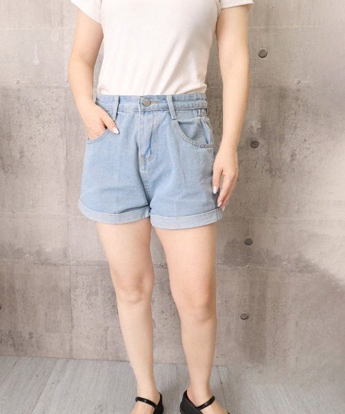 Miniministore(ミニミニストア)の「ショートパンツ 短パンデニム 韓国風(デニムパンツ・レディース・ブラック/サックスブルー・M/XL/L)」の11枚目の写真
