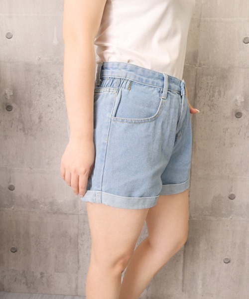 Miniministore(ミニミニストア)の「ショートパンツ 短パンデニム 韓国風(デニムパンツ・レディース・ブラック/サックスブルー・M/XL/L)」の12枚目の写真