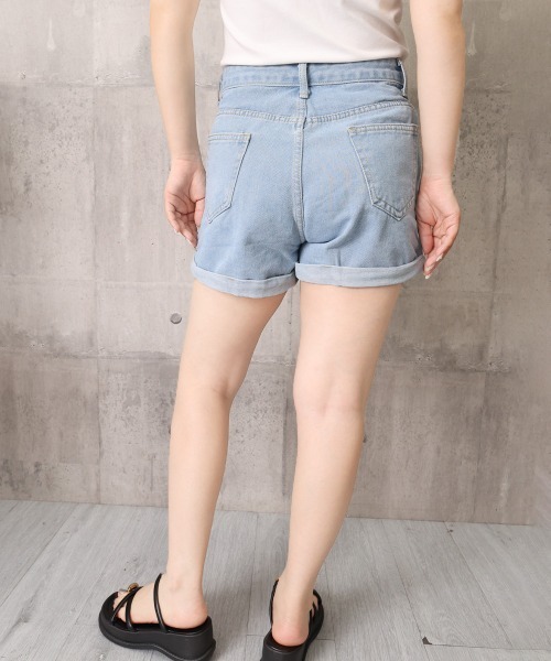 Miniministore(ミニミニストア)の「ショートパンツ 短パンデニム 韓国風(デニムパンツ・レディース・ブラック/サックスブルー・M/XL/L)」の3枚目の写真