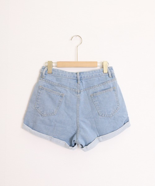 Miniministore(ミニミニストア)の「ショートパンツ 短パンデニム 韓国風(デニムパンツ・レディース・ブラック/サックスブルー・M/XL/L)」の5枚目の写真