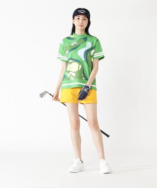 PEARLY GATES（パーリーゲイツ）の「【PEARLY GATES】ゴルフ場柄Ny4WAYトリコット半袖ハイネックカットソー［Relaxシルエット]（Tシャツ/カットソー・レディース・ブルー系その他/グリーン系その他2・MEDIUM/SMALL）」の10枚目の写真