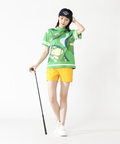 PEARLY GATES（パーリーゲイツ）の「【PEARLY GATES】ゴルフ場柄Ny4WAYトリコット半袖ハイネックカットソー［Relaxシルエット]（Tシャツ/カットソー・レディース・ブルー系その他/グリーン系その他2・MEDIUM/SMALL）」の11枚目の写真