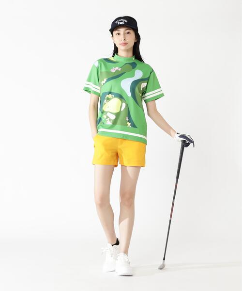 PEARLY GATES（パーリーゲイツ）の「【PEARLY GATES】ゴルフ場柄Ny4WAYトリコット半袖ハイネックカットソー［Relaxシルエット]（Tシャツ/カットソー・レディース・ブルー系その他/グリーン系その他2・MEDIUM/SMALL）」の12枚目の写真