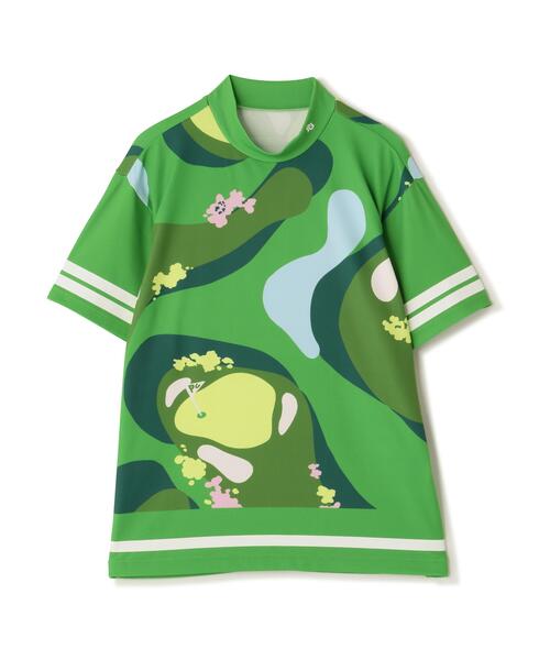 PEARLY GATES（パーリーゲイツ）の「【PEARLY GATES】ゴルフ場柄Ny4WAYトリコット半袖ハイネックカットソー［Relaxシルエット]（Tシャツ/カットソー・レディース・ブルー系その他/グリーン系その他2・MEDIUM/SMALL）」の19枚目の写真