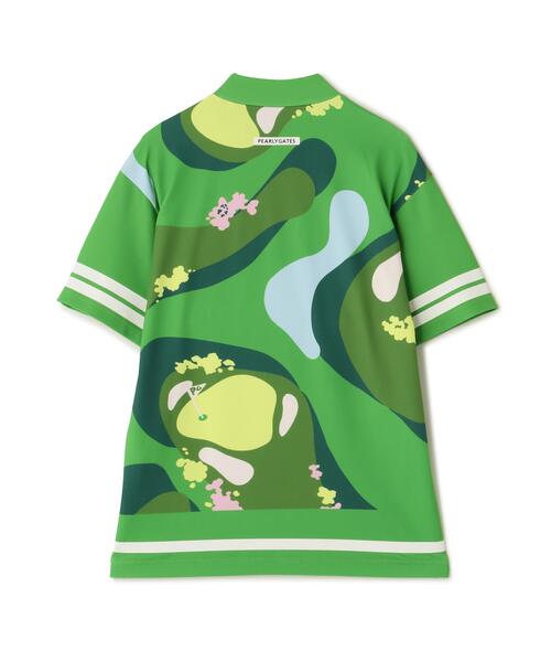 PEARLY GATES（パーリーゲイツ）の「【PEARLY GATES】ゴルフ場柄Ny4WAYトリコット半袖ハイネックカットソー［Relaxシルエット]（Tシャツ/カットソー・レディース・ブルー系その他/グリーン系その他2・MEDIUM/SMALL）」の20枚目の写真