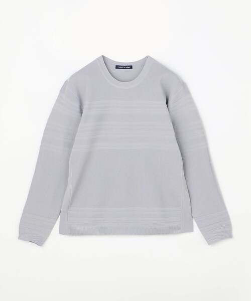 NICOLE selection（ニコルセレクション）の「切替タックボーダークルーネックニット（ニット/セーター・メンズ・ブラック/ネイビー/ボルドー/ライトグレー/ホワイト・M/L/XL）」の22枚目の写真