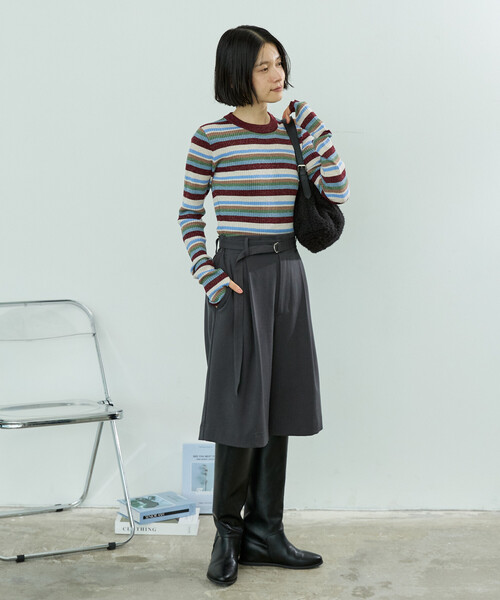FREAK'S STORE（フリークスストア）の「ウォッシャブル ラメ クルーネックニット/洗えるニット/リブニット（ニット/セーター・レディース・ワイン/オフホワイト/ネイビー/ブラック・ﾌﾘ-）」の15枚目の写真