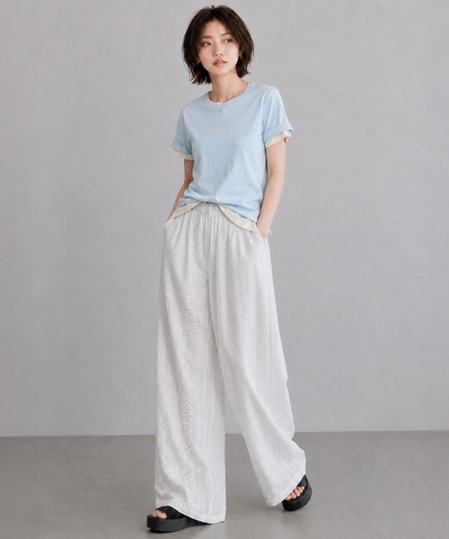 by LEGNA（バイレグナ）の「レースリラックスロングパンツ（その他パンツ・レディース・ブラック/ホワイト/ブルー・X-LARGE/MEDIUM/LARGE）」の5枚目の写真
