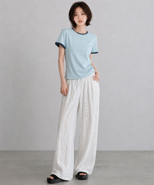 by LEGNA（バイレグナ）の「レースリラックスロングパンツ（その他パンツ・レディース・ブラック/ホワイト/ブルー・X-LARGE/MEDIUM/LARGE）」の6枚目の写真