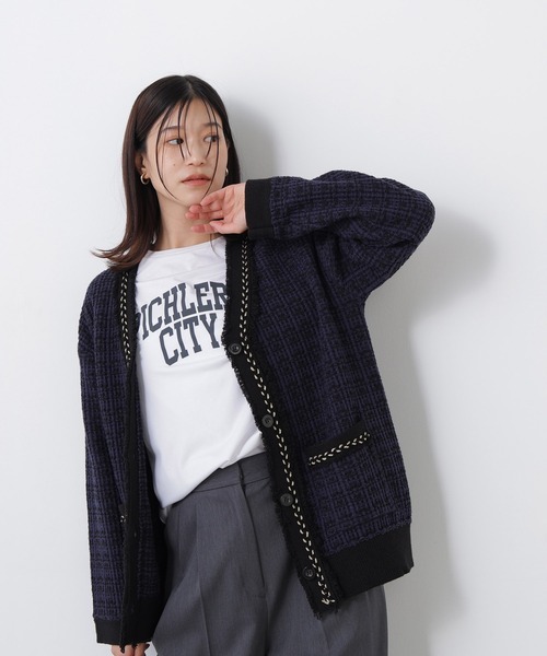 N.(N. Natural Beauty Basic)(エヌエヌナチュラルビューティーベーシック)の「チェーンブレードカーディガン(カーディガン/ボレロ・レディース・ブラック系その他2/ネイビー系・FREE)」の2枚目の写真