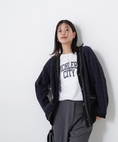 N.(N. Natural Beauty Basic)(エヌエヌナチュラルビューティーベーシック)の「チェーンブレードカーディガン(カーディガン/ボレロ・レディース・ブラック系その他2/ネイビー系・FREE)」の17枚目の写真