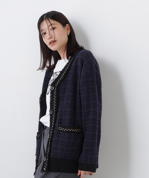 N.(N. Natural Beauty Basic)(エヌエヌナチュラルビューティーベーシック)の「チェーンブレードカーディガン(カーディガン/ボレロ・レディース・ブラック系その他2/ネイビー系・FREE)」の19枚目の写真