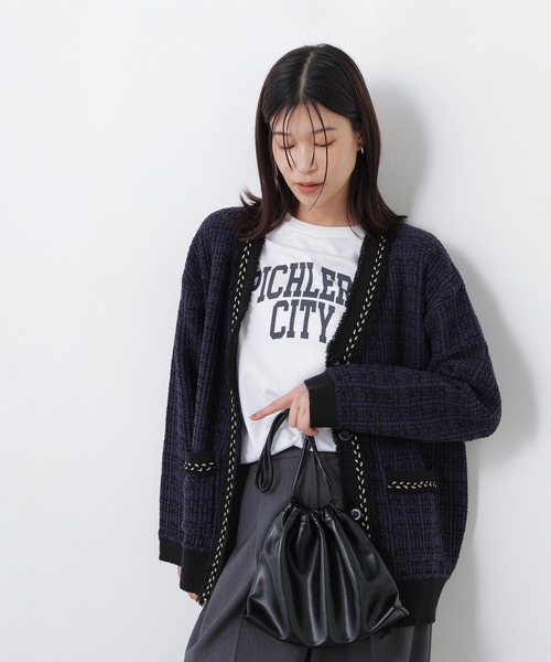 N.(N. Natural Beauty Basic)(エヌエヌナチュラルビューティーベーシック)の「チェーンブレードカーディガン(カーディガン/ボレロ・レディース・ブラック系その他2/ネイビー系・FREE)」の21枚目の写真