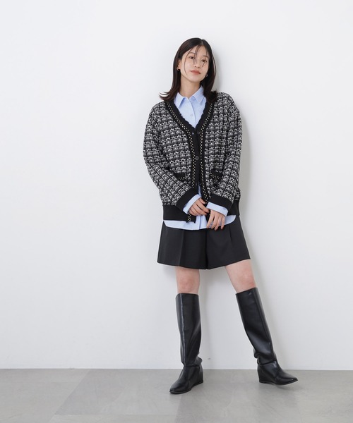 N.(N. Natural Beauty Basic)(エヌエヌナチュラルビューティーベーシック)の「チェーンブレードカーディガン(カーディガン/ボレロ・レディース・ブラック系その他2/ネイビー系・FREE)」の5枚目の写真