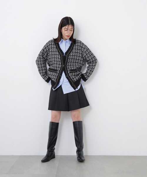 N.(N. Natural Beauty Basic)(エヌエヌナチュラルビューティーベーシック)の「チェーンブレードカーディガン(カーディガン/ボレロ・レディース・ブラック系その他2/ネイビー系・FREE)」の7枚目の写真