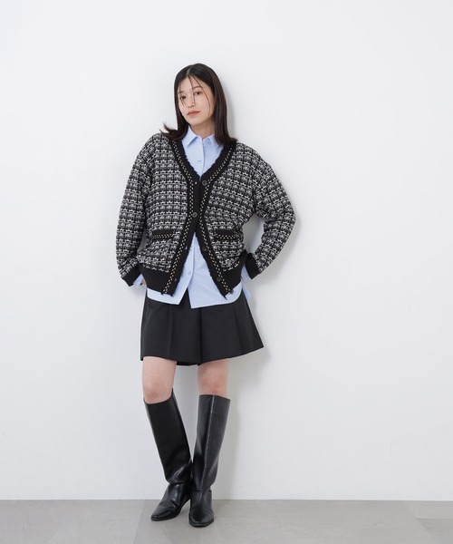 N.(N. Natural Beauty Basic)(エヌエヌナチュラルビューティーベーシック)の「チェーンブレードカーディガン(カーディガン/ボレロ・レディース・ブラック系その他2/ネイビー系・FREE)」の9枚目の写真