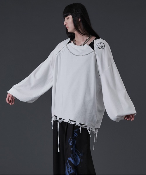即日発送可能です XS ドットロンT タグ付き チャームZIPデザインロンT（Tシャツ/カットソー）｜狐独（コドク）の