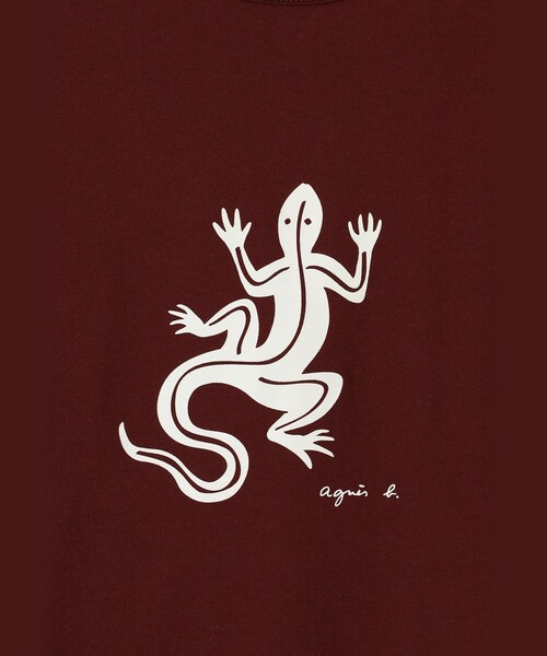 agnes b.（アニエスベー）の「メンズ アイコニック コットン 半袖 Tシャツ "Lezard"（Tシャツ/カットソー・メンズ・ボルドー・1/2/3）」の6枚目の写真