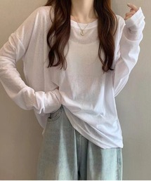 クルーネックベーシックシアーロンT