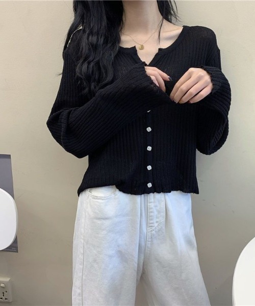 GEMEDA（ジェメダ）の「選べるニットカーディガン（カーディガン/ボレロ・レディース・ブラック/ホワイト/イエロー・M）」の12枚目の写真