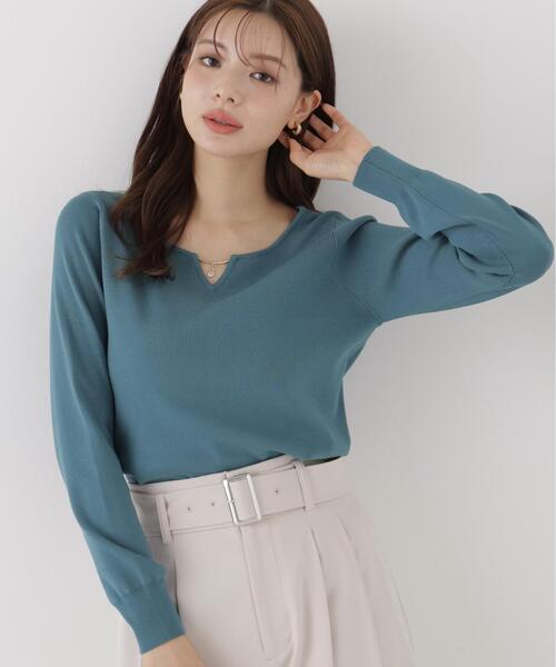PROPORTION BODY DRESSING(プロポーションボディドレッシング)の「キラ付きハートネック総針トップス / 1216270906(ニット/セーター・レディース・ブラック/ホワイト系その他/グリーン/ブラウン・FREE)」の4枚目の写真