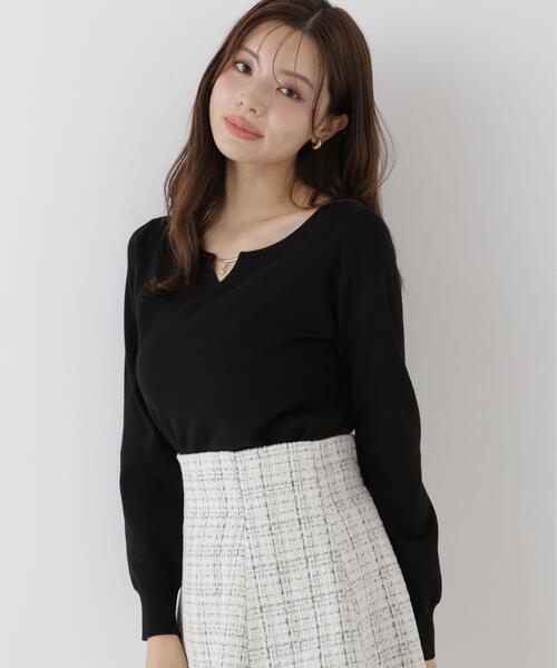 PROPORTION BODY DRESSING(プロポーションボディドレッシング)の「キラ付きハートネック総針トップス / 1216270906(ニット/セーター・レディース・ブラック/ホワイト系その他/グリーン/ブラウン・FREE)」の5枚目の写真