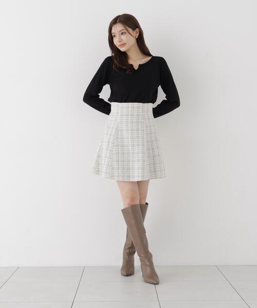 PROPORTION BODY DRESSING(プロポーションボディドレッシング)の「キラ付きハートネック総針トップス / 1216270906(ニット/セーター・レディース・ブラック/ホワイト系その他/グリーン/ブラウン・FREE)」の7枚目の写真
