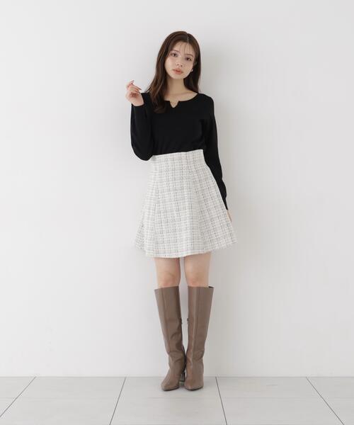 PROPORTION BODY DRESSING(プロポーションボディドレッシング)の「キラ付きハートネック総針トップス / 1216270906(ニット/セーター・レディース・ブラック/ホワイト系その他/グリーン/ブラウン・FREE)」の8枚目の写真