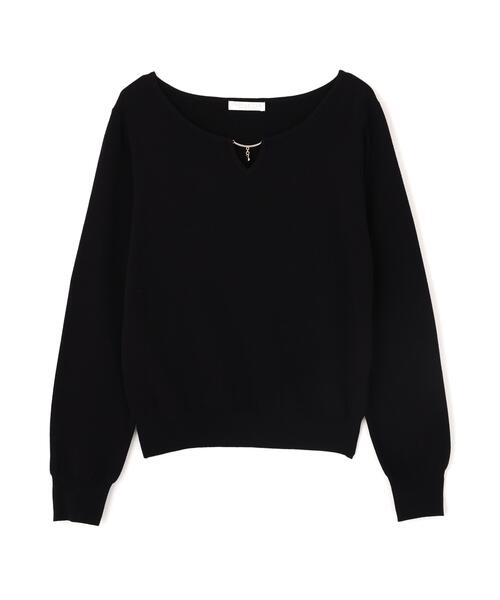 PROPORTION BODY DRESSING(プロポーションボディドレッシング)の「キラ付きハートネック総針トップス / 1216270906(ニット/セーター・レディース・ブラック/ホワイト系その他/グリーン/ブラウン・FREE)」の11枚目の写真