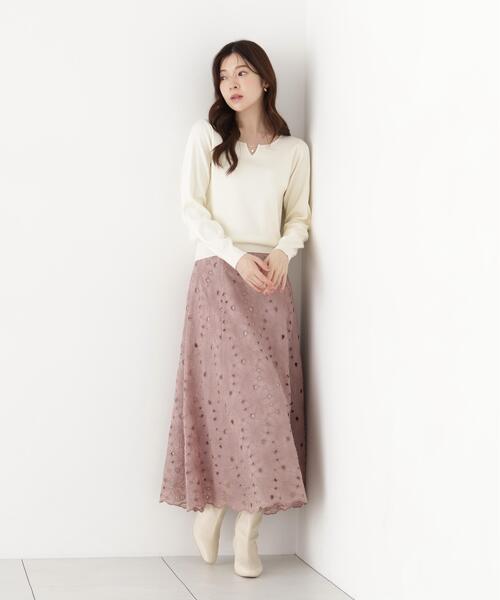 PROPORTION BODY DRESSING(プロポーションボディドレッシング)の「キラ付きハートネック総針トップス / 1216270906(ニット/セーター・レディース・ブラック/ホワイト系その他/グリーン/ブラウン・FREE)」の14枚目の写真