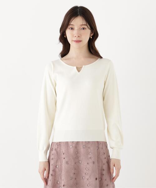 PROPORTION BODY DRESSING(プロポーションボディドレッシング)の「キラ付きハートネック総針トップス / 1216270906(ニット/セーター・レディース・ブラック/ホワイト系その他/グリーン/ブラウン・FREE)」の17枚目の写真
