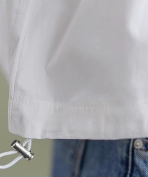 ONEP STAR(ワンピスター)の「裾ドロスト半袖シャツ(シャツ/ブラウス・レディース・カーキ/ブルー/ホワイト・MEDIUM/LARGE/X-LARGE)」の22枚目の写真