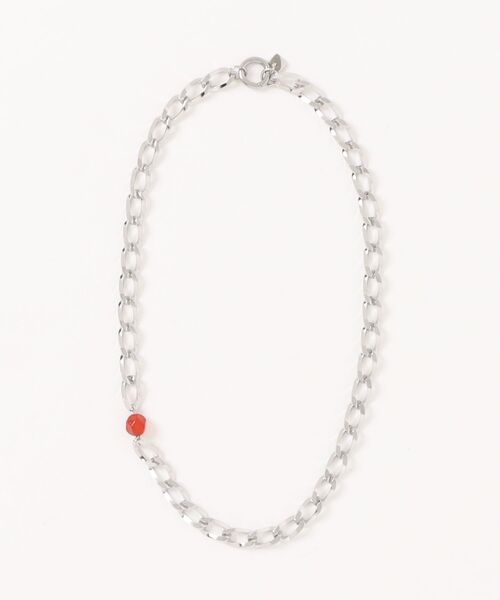 Now me. by NYLON JAPAN(ナウミーバイナイロンジャパン)の「【NEI/NOR】ランダムカットストーン&デザインチェーンネックレス(ネックレス・レディース・レッド/ブラック/グリーン・FREE)」の3枚目の写真